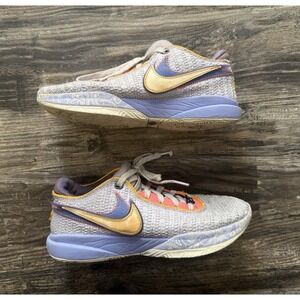 Nike LeBron 20 Low Purple And Gold - Violet Frost Basketball Shoes Size 8‎